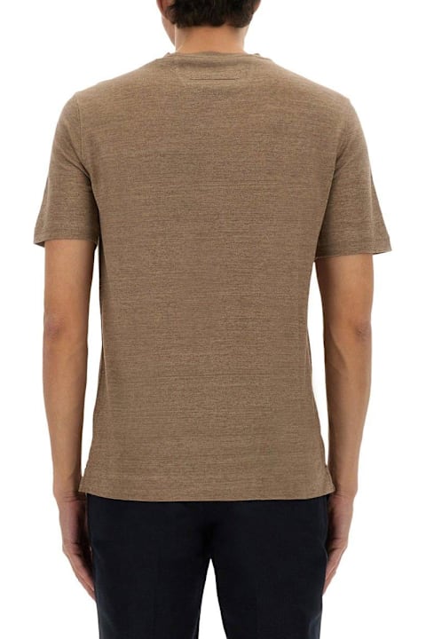 Zegna ملابس علوية لـ القسم الرجالي Zegna Oasi Lino T-shirt