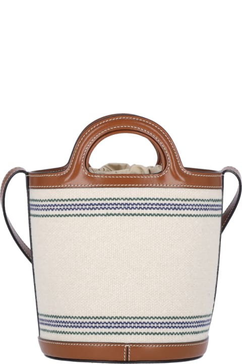 【新品未使用】MARNI TROPICALIA SMALL BUCKET BAG Tropicalia Small Bucket Bag in black leather and raffia