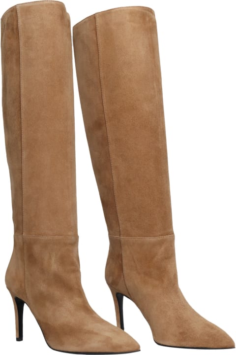 Boots for Women Via Roma 15 Beige Heeled Boot