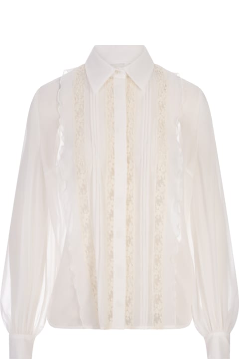 Parosh Topwear for Women Parosh White Chiffon Polidori Shirt