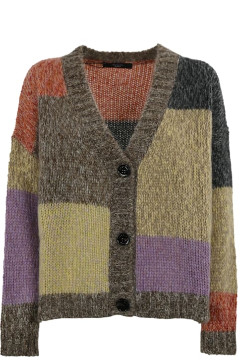 Weekend Max Mara Topwear for Women Weekend Max Mara Oversized Multicolor Mohair Chine' Cardigan