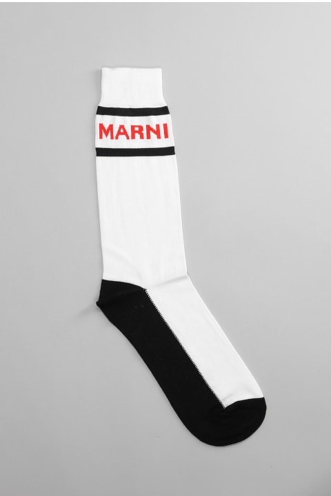 Marni Underwear for Men Marni White Cotton Socks