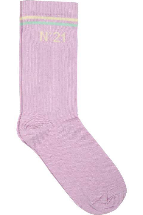 ガールズ N.21のアンダーウェア N.21 Liliac Socks For Girl