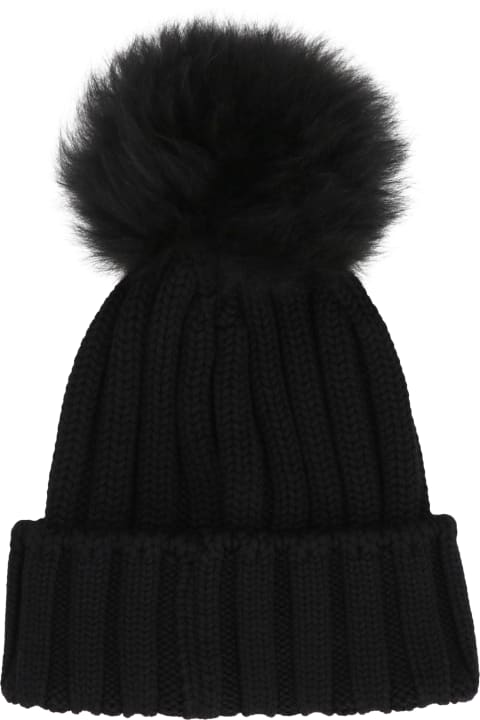 Woolrich Hats for Women Woolrich Knitted Wool Beanie With Pom-pom