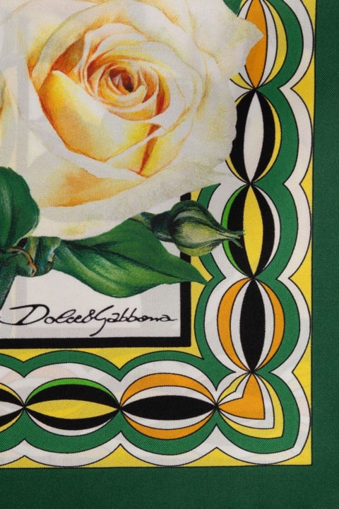 Dolce & Gabbana Accessories for Women Dolce & Gabbana Rose Printed Twill Scarf