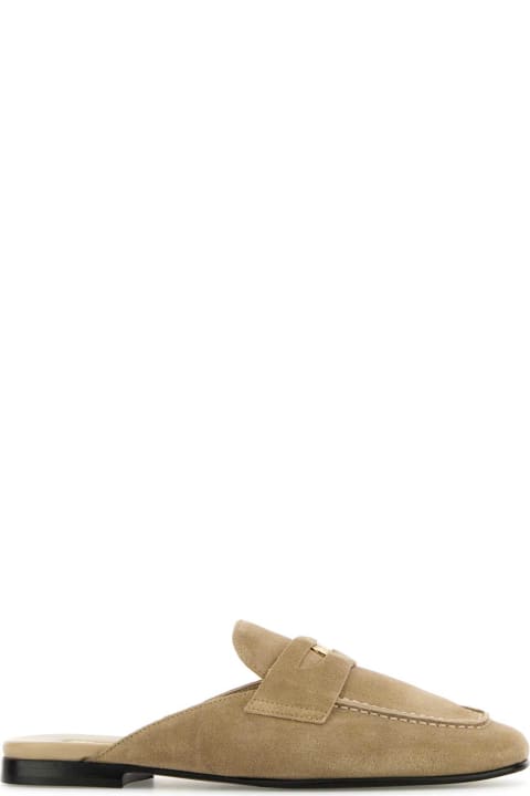 Miu Miu Flat Shoes for Women Miu Miu Beige Suede Slippers