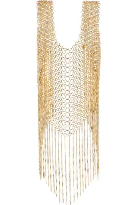Silvia Gnecchi for Women Silvia Gnecchi Gold-tone Vest With Fringes In Metal Mesh Woman