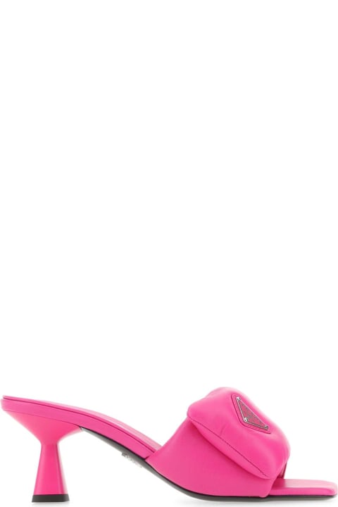 Sandals for Women Prada Fuchsia Nappa Leather Mules