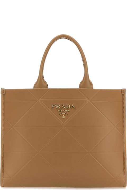 Prada Sale for Women Prada Camel Leather Shopping Bag