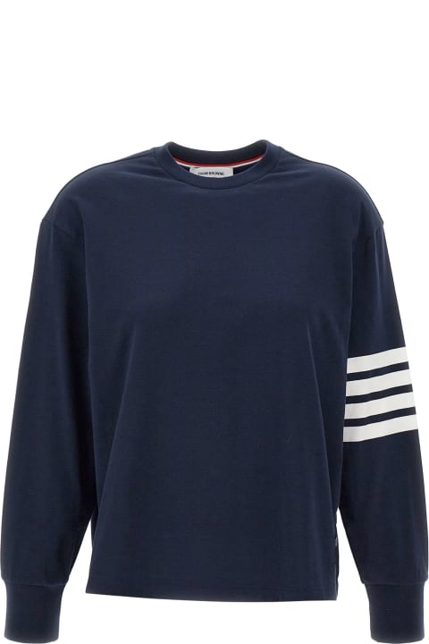 Fleeces & Tracksuits Sale for Women Thom Browne "long Sleeve Rugby Tee" Cotton Sweatshirt