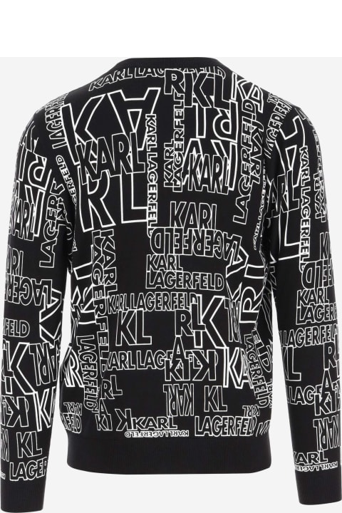 メンズ Karl Lagerfeldのニットウェア Karl Lagerfeld Cotton Sweatshirt With All-over Logo
