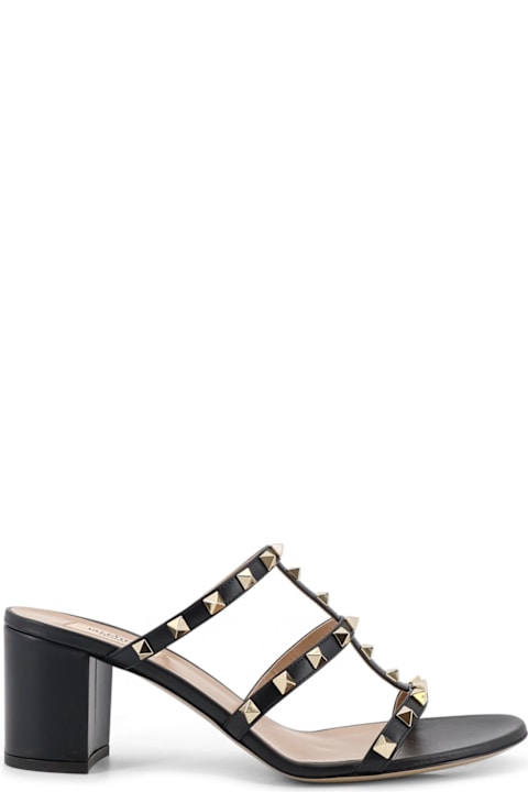 Valentino Garavani Rockstud Leather Sandals With Iconic Side Studs