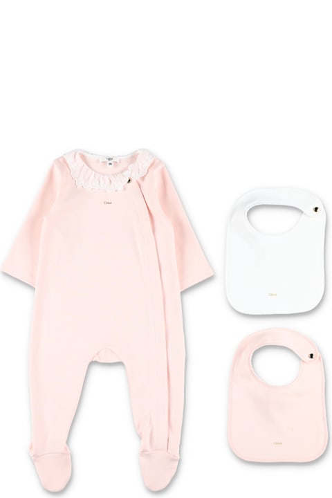 Homeware Chloé Chloé Baby Gift Set In Pink Cotton