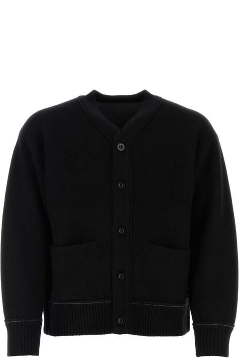 Sacai Sweaters for Men Sacai Black Cashmere Blend Cardigan