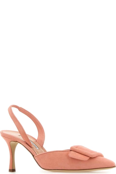 Manolo Blahnik Dark Pink Suede Maysli Pumps