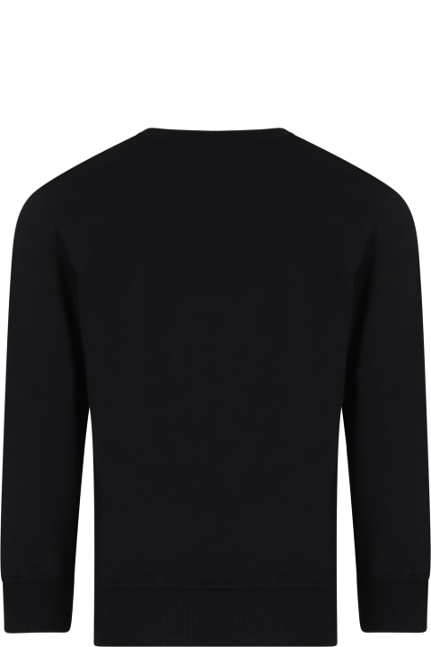 Fashion for Boys Moschino Black Sweatshirt For Kids With Teddy Bear And Logo