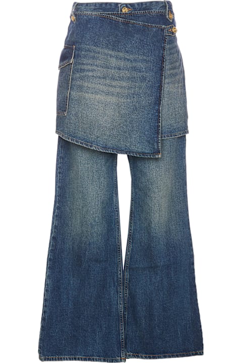 Fashion for Women Ganni Washed Flared Skirt Jeans