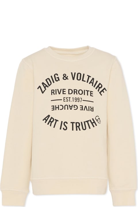 Homeware Zadig & Voltaire Beige Sweatshirt For Kids With Logo