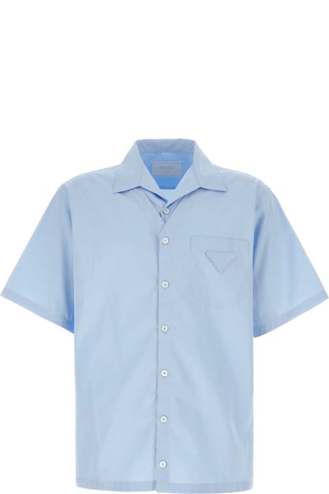 Prada Shirts for Men Prada Light Blue Poplin Shirt