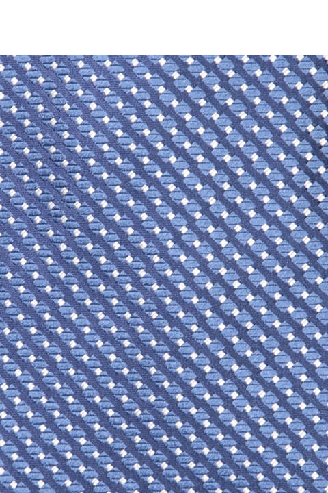 Kiton for Men Kiton Kiton Blue/white Polka Dot Micro-pattern Tie