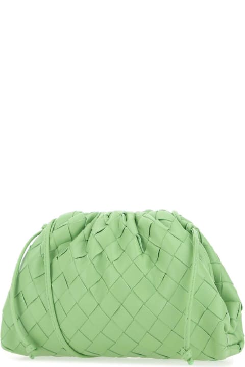 Clutches for Women Bottega Veneta Pastel Green Leather Mini Pouch Clutch