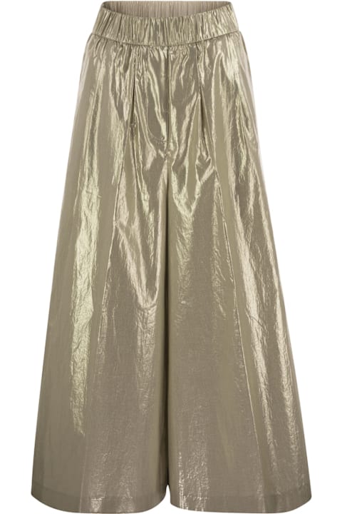 Peserico Clothing for Women Peserico Laminated Cotton Poplin Trousers