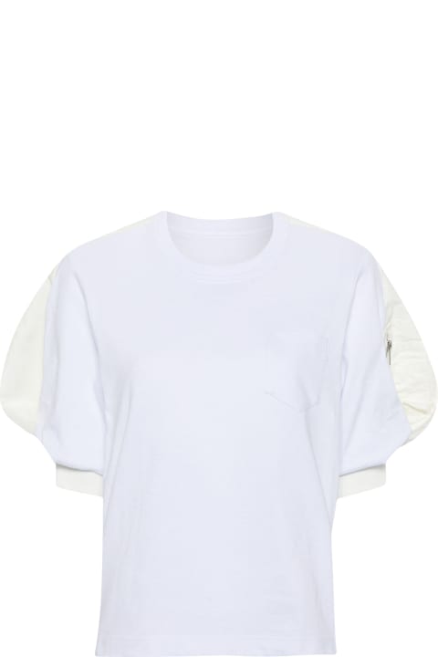 Sacai Women Sacai Nylon Twill X Cotton Jersey T-shirt