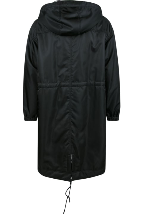 Logo Patched Hooded Coat
