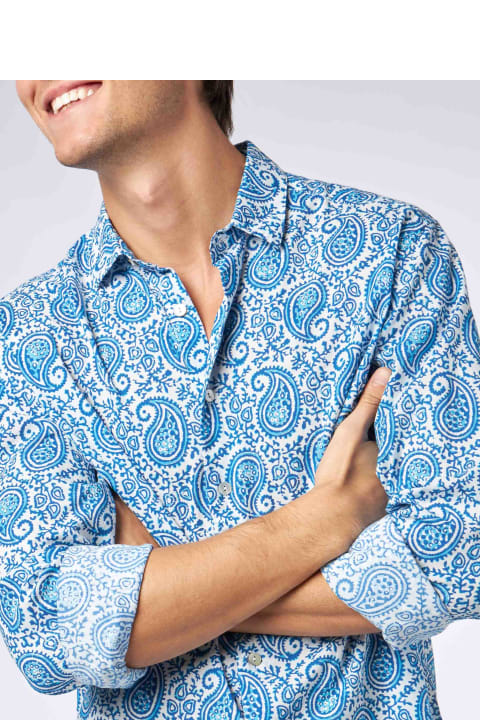 Homeware MC2 Saint Barth Man Muslin Cotton Sikelia Shirt With Paisley Print
