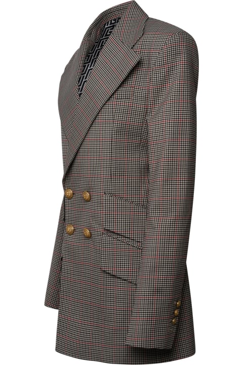 Coats & Jackets for Women Balmain Houndstooth Wool Blazer
