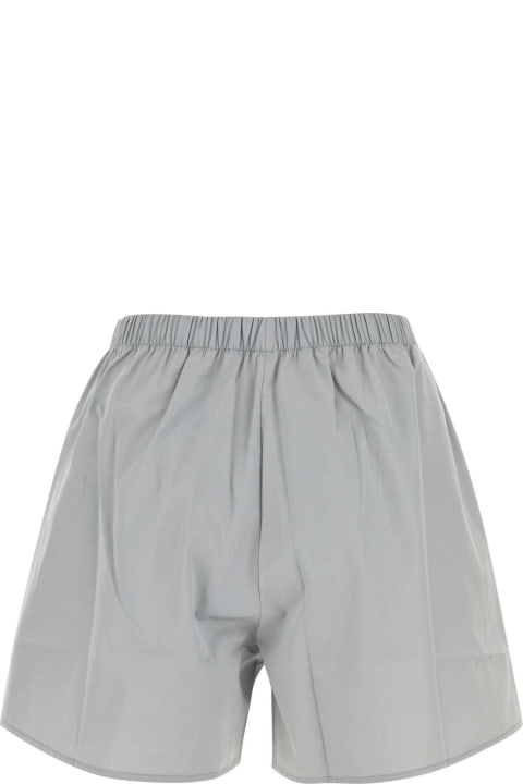 Miu Miu Pants & Shorts for Women Miu Miu Light Grey Cotton Shorts