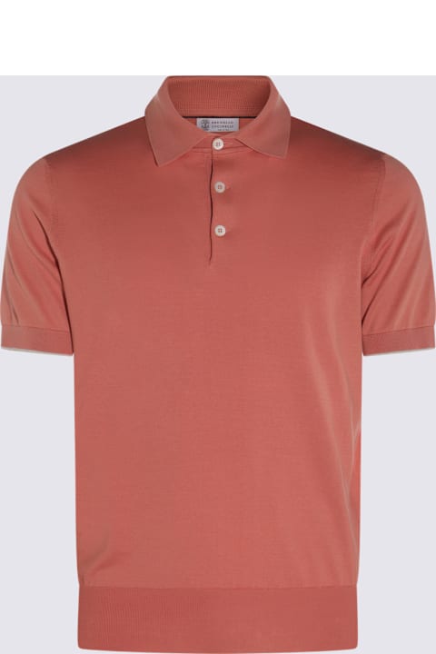 Brunello Cucinelli for Men Brunello Cucinelli Pink Cotton Polo Shirt