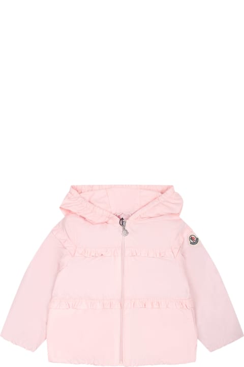 Coats & Jackets for Baby Boys Moncler Pink Hiti Windbreaker For Baby Girl With Logo