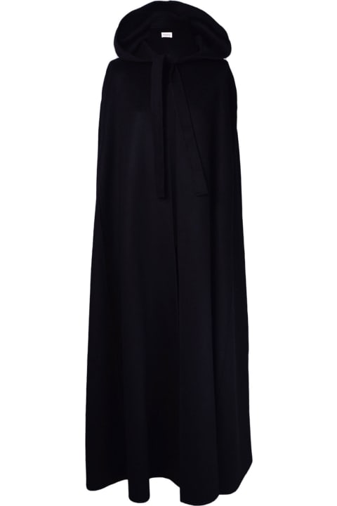 Fashion for Women Parosh Long Maxi Black Cape With Hood