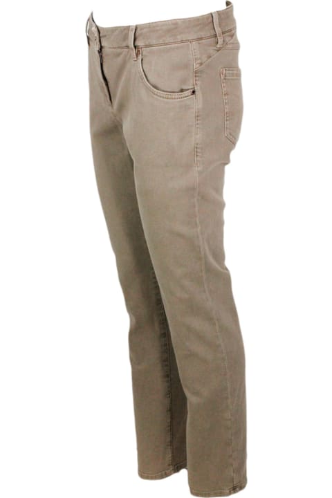 Brunello Cucinelli Pants & Shorts for Women Brunello Cucinelli Five-pocket Garment-dyed Stretch Denim Trousers