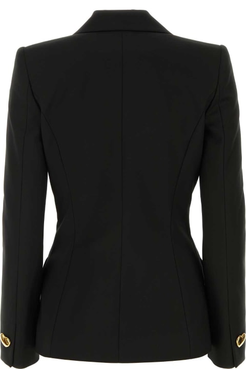 Moschino Coats & Jackets for Women Moschino Black Stretch Satin Blazer