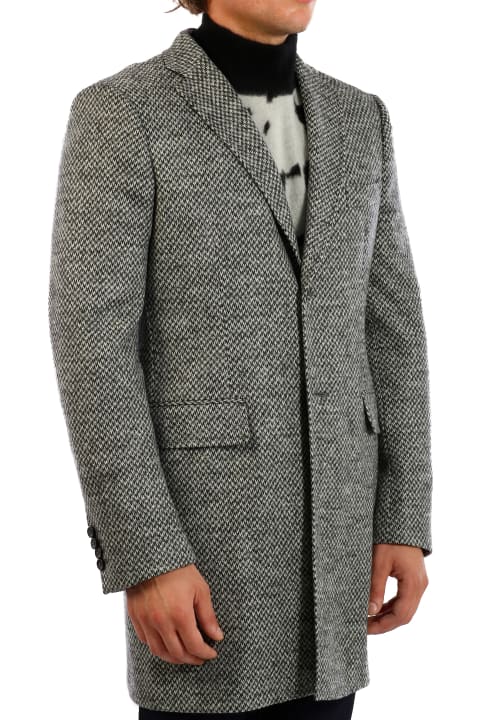 Tonello Coats & Jackets for Men Tonello Gray Wool Coat
