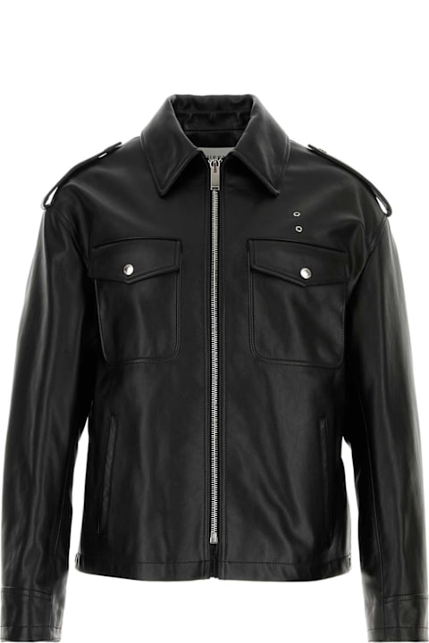 Alexander McQueen معاطف وجواكت لـ القسم الرجالي Alexander McQueen Black Leather Jacket