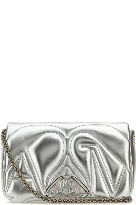 Homeware Alexander McQueen Silver Leather Small Seal Shoulder Bag