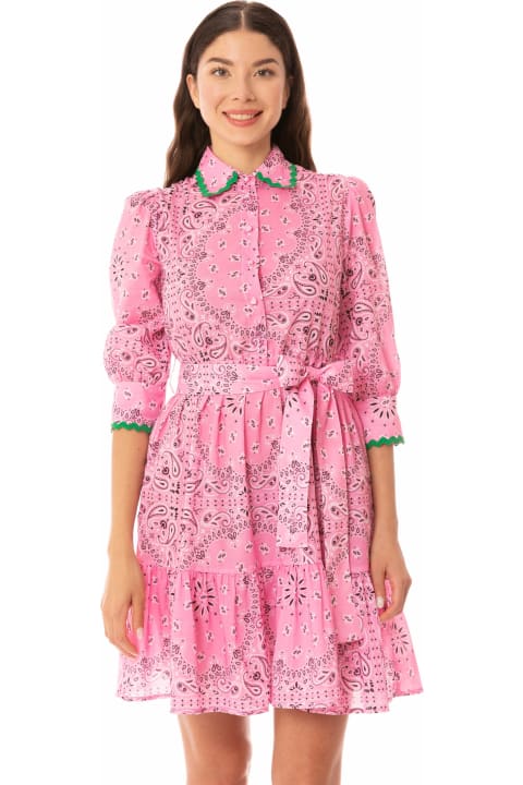 Homeware MC2 Saint Barth Bandanna Print Cotton Short Dress Daisi With Embroideries