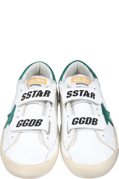 Golden Goose for Boys Golden Goose White Old School Sneakers For Kids With Star
