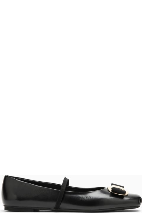 Homeware Ferragamo Black Leather Ballerina