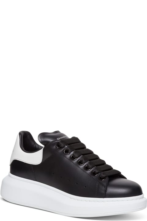 Oversize Black And White Leather Sneakers Man Alexander Mcqueen