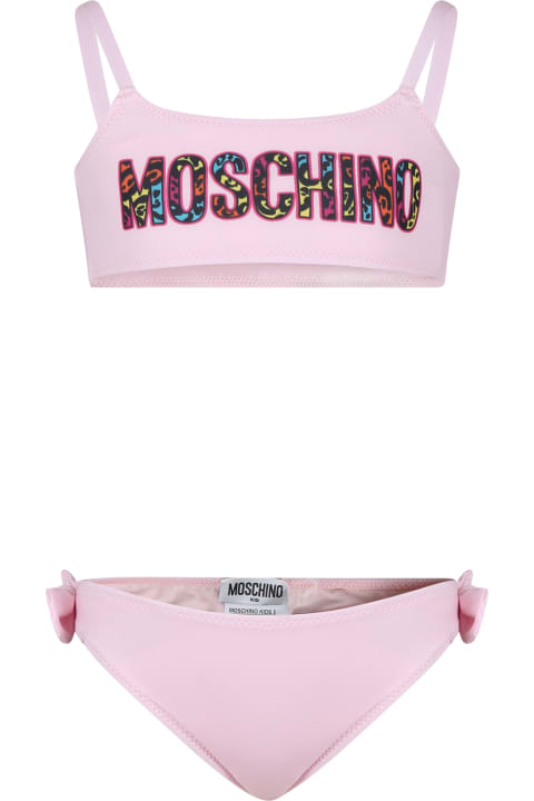 Fashion for Girls Moschino Pink Bikini For Girl With Logo