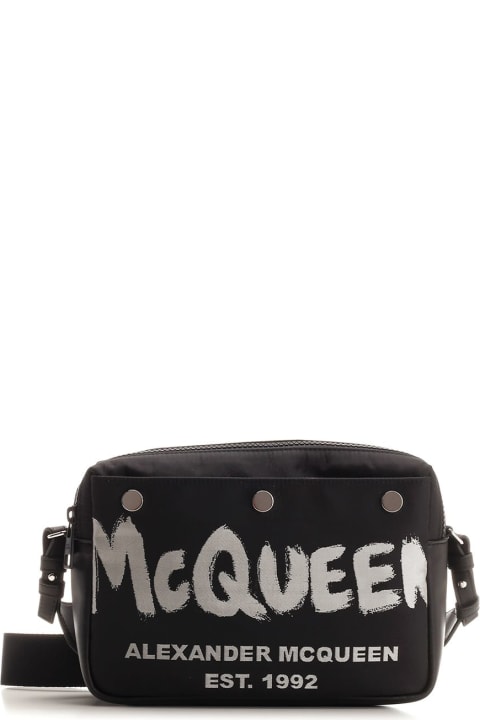 Alexander McQueen Bags for Men Alexander McQueen Graffiti Pintered Camera Bag