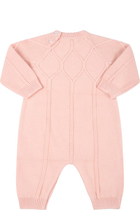 Bodysuits & Sets for Baby Girls Fendi Pink Babygrow For Baby Girl With Logo