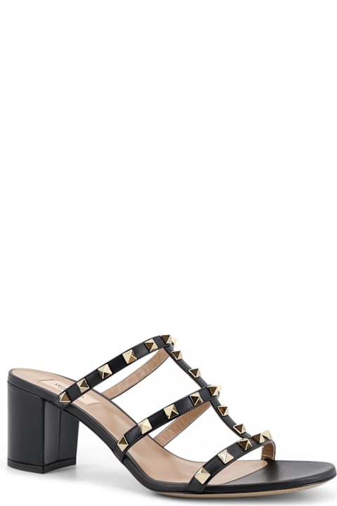 Valentino Garavani Rockstud Leather Sandals With Iconic Side Studs
