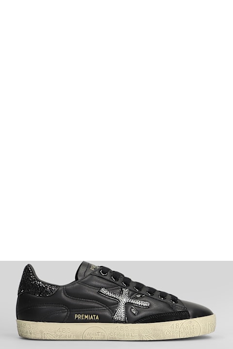 Premiata Steven Sneakers In Black Leather
