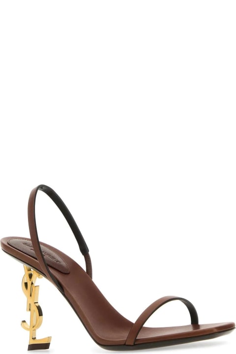 Fashion for Women Saint Laurent Brown Leather Opyum 85 Sandals