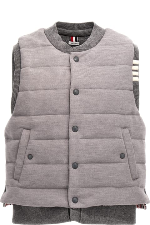 Thom Browne Coats & Jackets for Men Thom Browne '4 Bar' Reversible Wool Vest